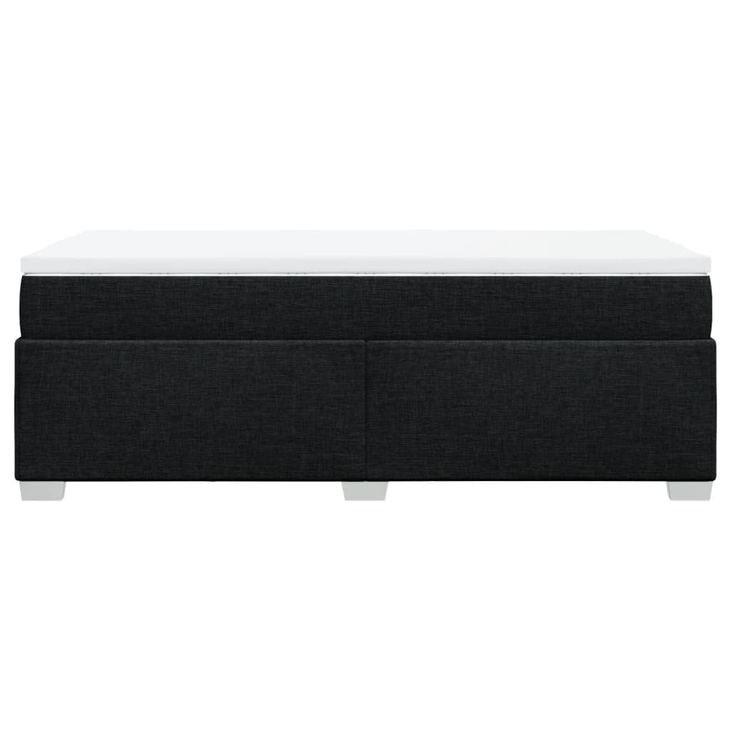 vidaXL Κρεβάτι Boxspring με Στρώμα Μαύρο 80 x 200 εκ. Υφασμάτινο