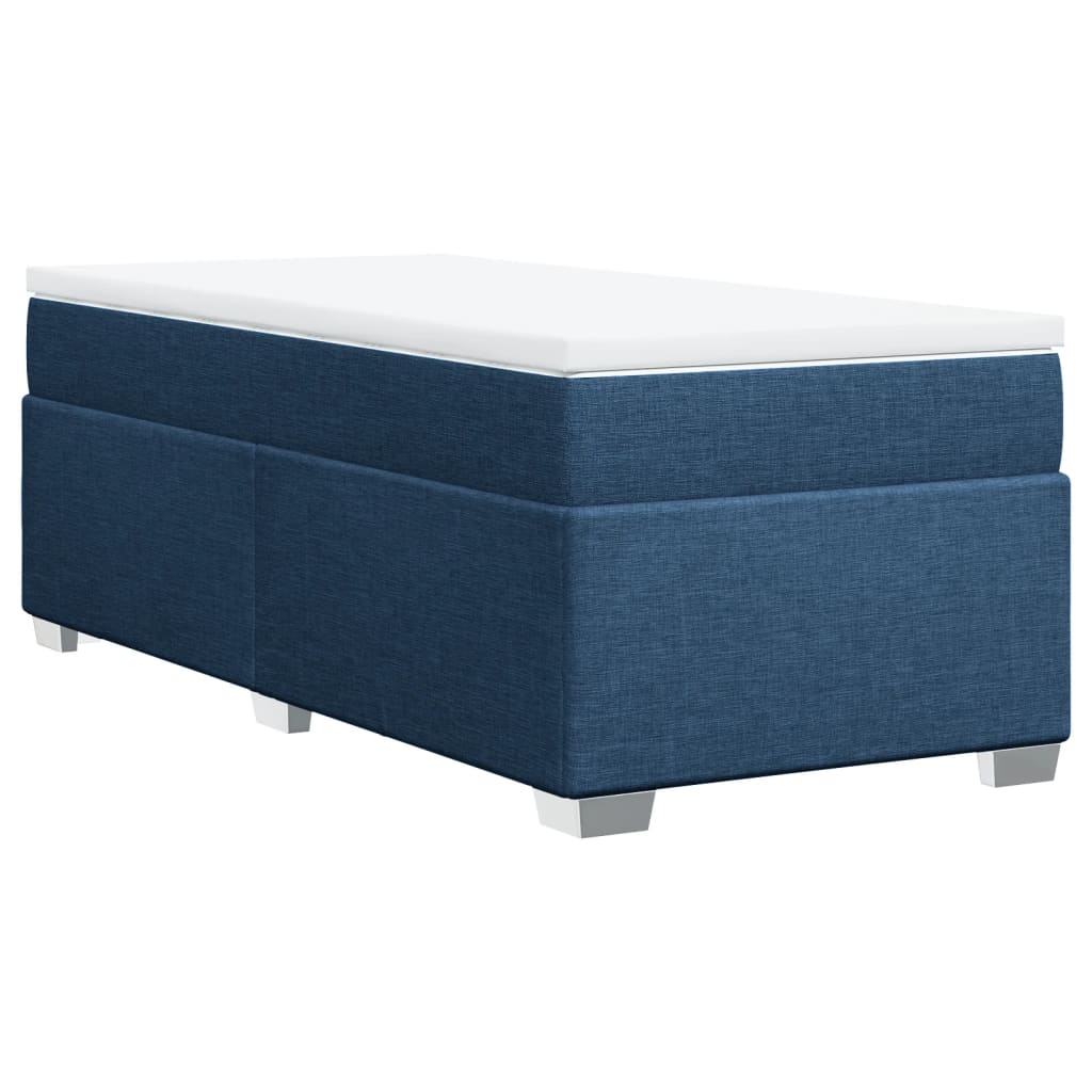 vidaXL Κρεβάτι Boxspring με Στρώμα Μπλε 80x200 εκ. Υφασμάτινο