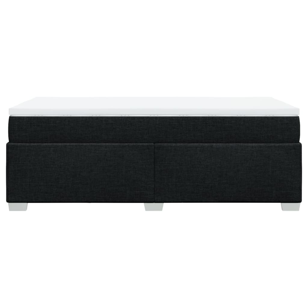 vidaXL Κρεβάτι Boxspring με Στρώμα Μαύρο 90x190 εκ.Υφασμάτινο