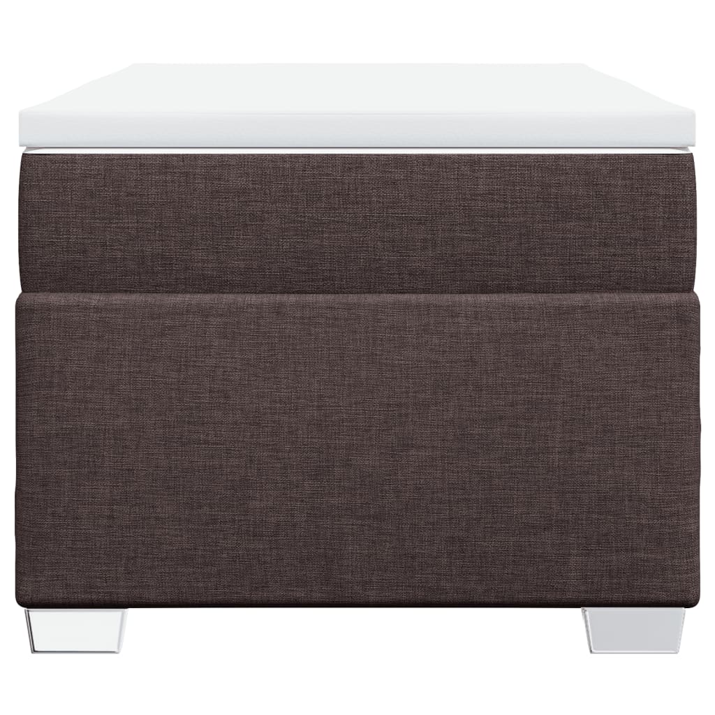 vidaXL Κρεβάτι Boxspring με Στρώμα Σκούρο Καφέ 90x190 εκ. Υφασμάτινο