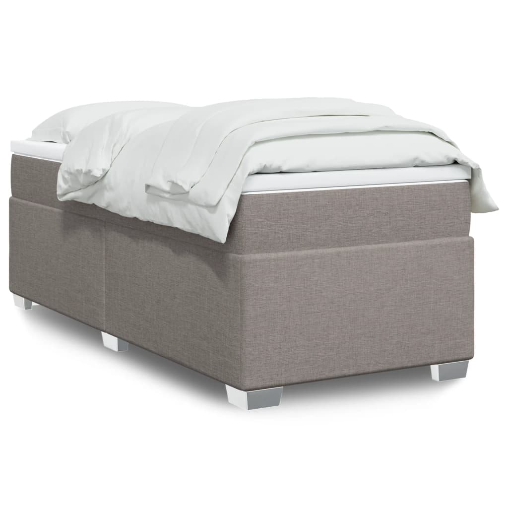 vidaXL Κρεβάτι Boxspring με Στρώμα Taupe 90x190 εκ.Υφασμάτινο