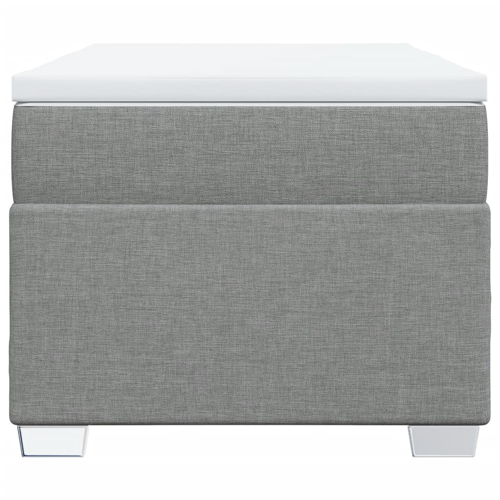 vidaXL Κρεβάτι Boxspring με Στρώμα Ανοιχτό Γκρι 90x200 εκ. Υφασμάτινο