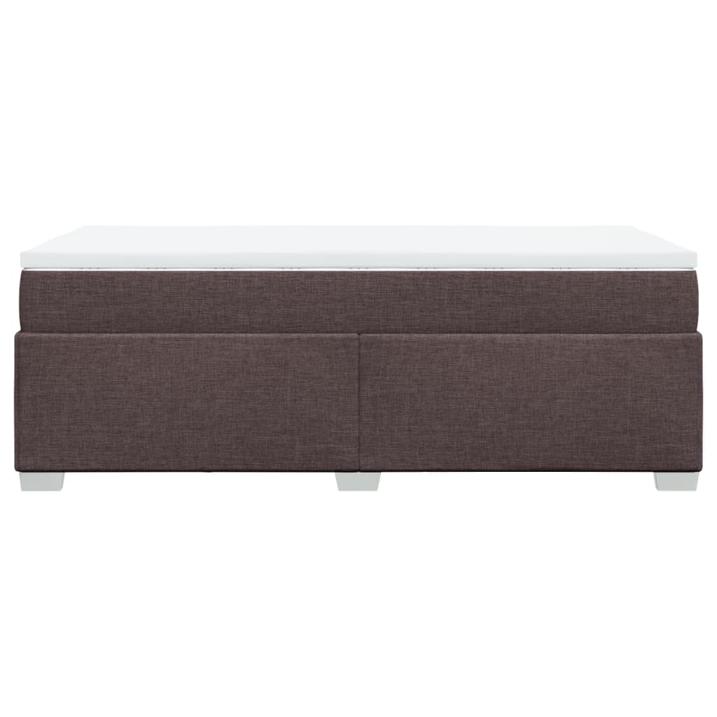vidaXL Κρεβάτι Boxspring με Στρώμα Σκούρο Καφέ 90x200 εκ. Υφασμάτινο