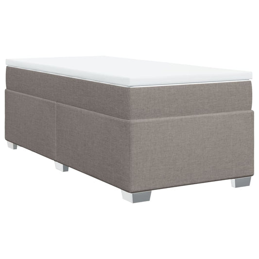 vidaXL Κρεβάτι Boxspring με Στρώμα Taupe 90x200 εκ. Υφασμάτινο