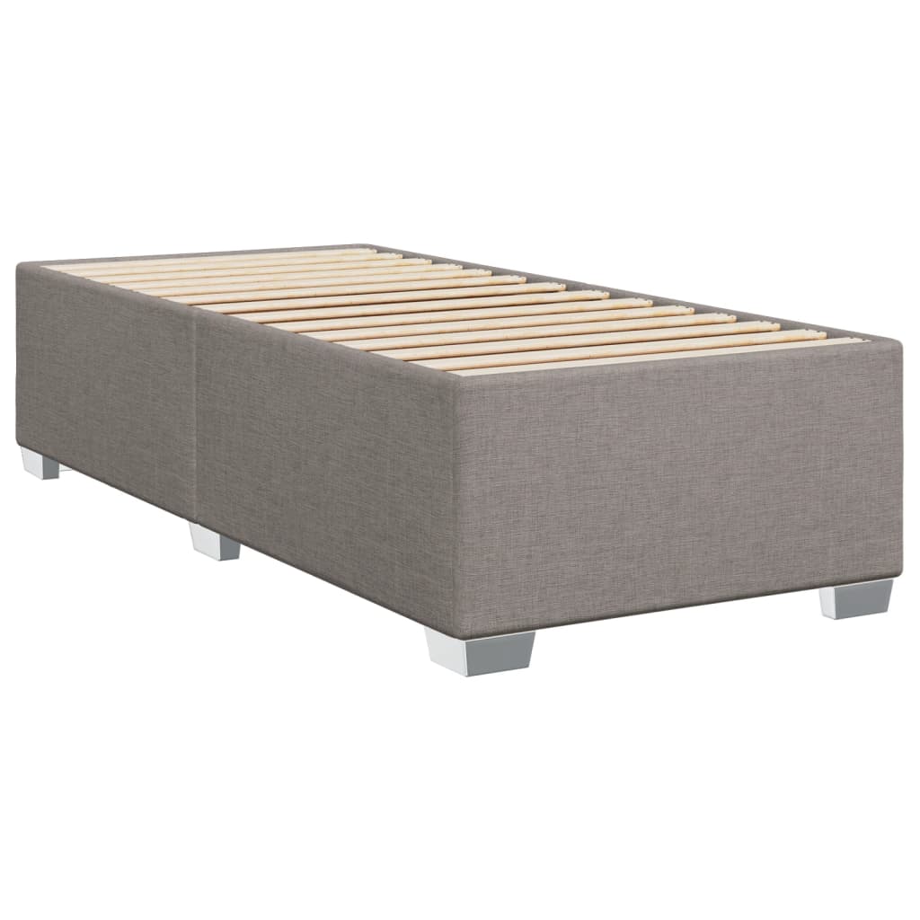 vidaXL Κρεβάτι Boxspring με Στρώμα Taupe 90x200 εκ. Υφασμάτινο