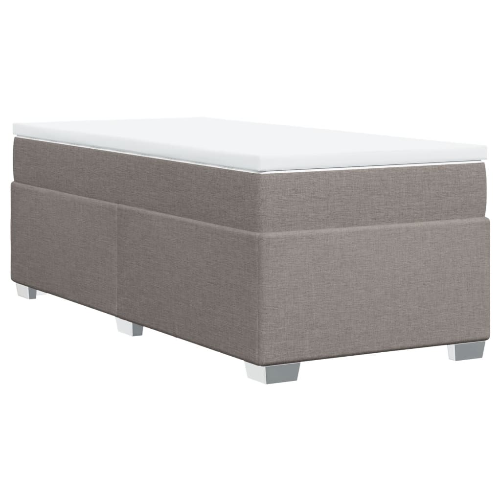 vidaXL Κρεβάτι Boxspring με Στρώμα Taupe 90x200 εκ. Υφασμάτινο