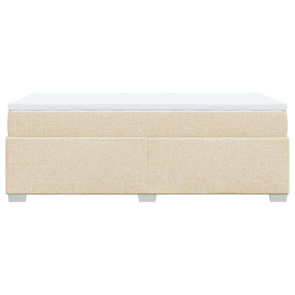 vidaXL Κρεβάτι Boxspring με Στρώμα Κρεμ 90x200 εκ.Υφασμάτινο