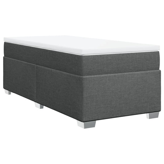 vidaXL Κρεβάτι Boxspring με Στρώμα Σκούρο Γκρι 100x200 εκ. Υφασμάτινο
