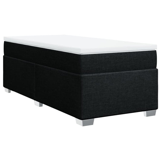 vidaXL Κρεβάτι Boxspring με Στρώμα Μαύρο 100 x 200 εκ. Υφασμάτινο
