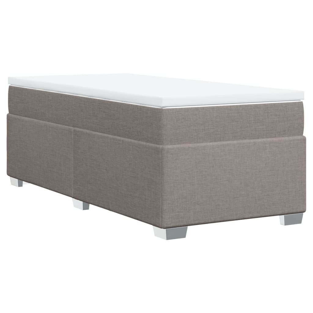vidaXL Κρεβάτι Boxspring με Στρώμα Taupe 100 x 200 εκ. Υφασμάτινο