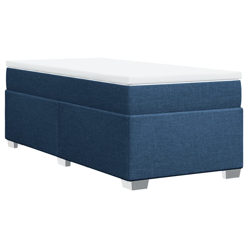 vidaXL Κρεβάτι Boxspring με Στρώμα Μπλε 100 x 200 εκ. Υφασμάτινο