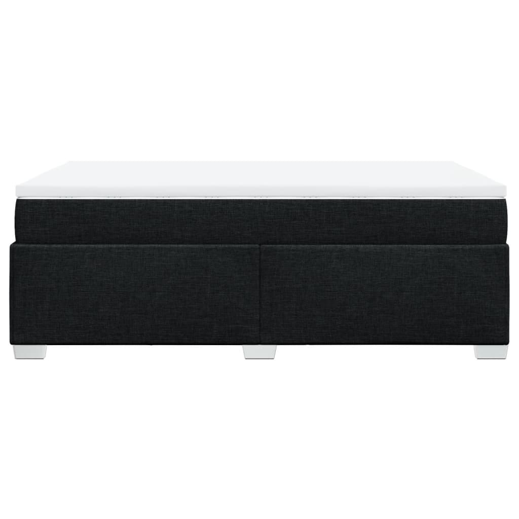 vidaXL Κρεβάτι Boxspring με Στρώμα Μαύρο 120x190 εκ. Υφασμάτινο