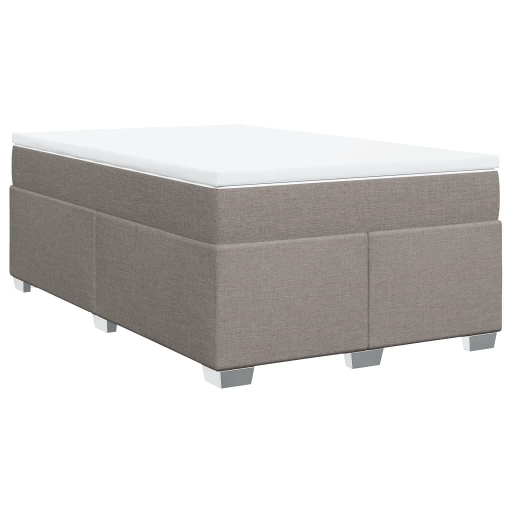 vidaXL Κρεβάτι Boxspring με Στρώμα Taupe 120x190 εκ. Υφασμάτινο