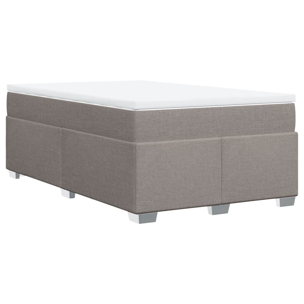 vidaXL Κρεβάτι Boxspring με Στρώμα Taupe 120x190 εκ. Υφασμάτινο
