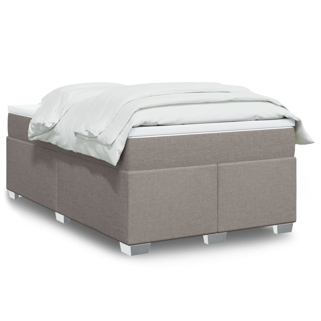 vidaXL Κρεβάτι Boxspring με Στρώμα Taupe 120x190 εκ. Υφασμάτινο