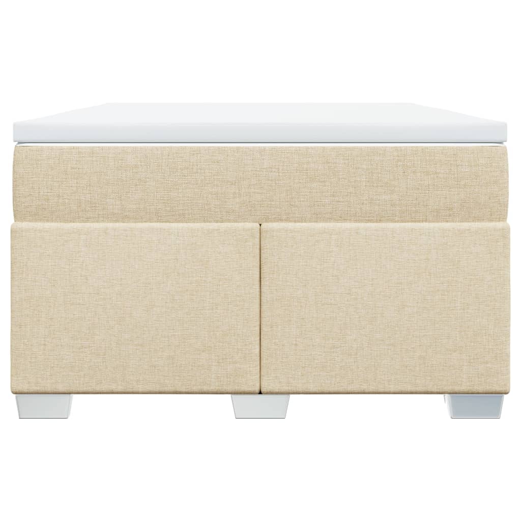 vidaXL Κρεβάτι Boxspring με Στρώμα Κρεμ 120x190 εκ. Υφασμάτινο