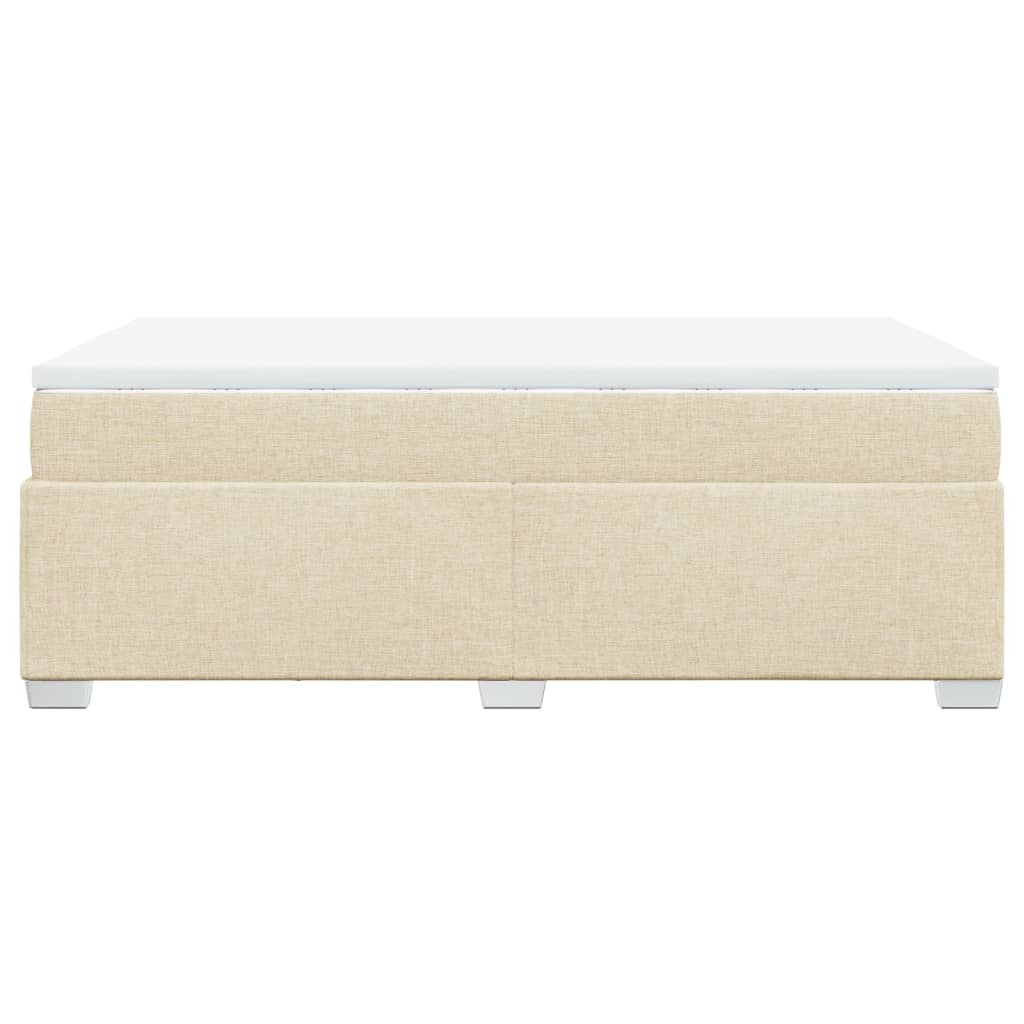 vidaXL Κρεβάτι Boxspring με Στρώμα Κρεμ 120x190 εκ. Υφασμάτινο