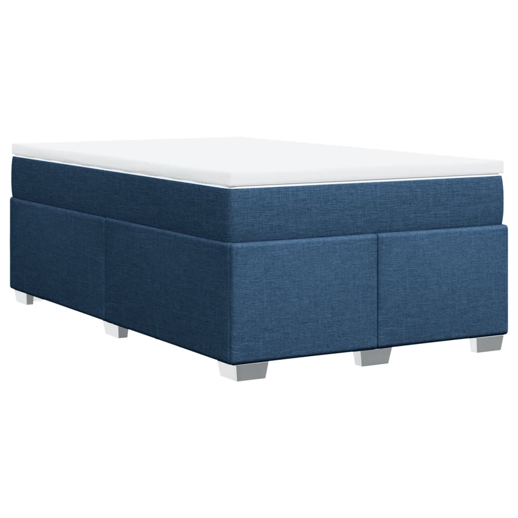 vidaXL Κρεβάτι Boxspring με Στρώμα Μπλε 120x190 εκ. Υφασμάτινο