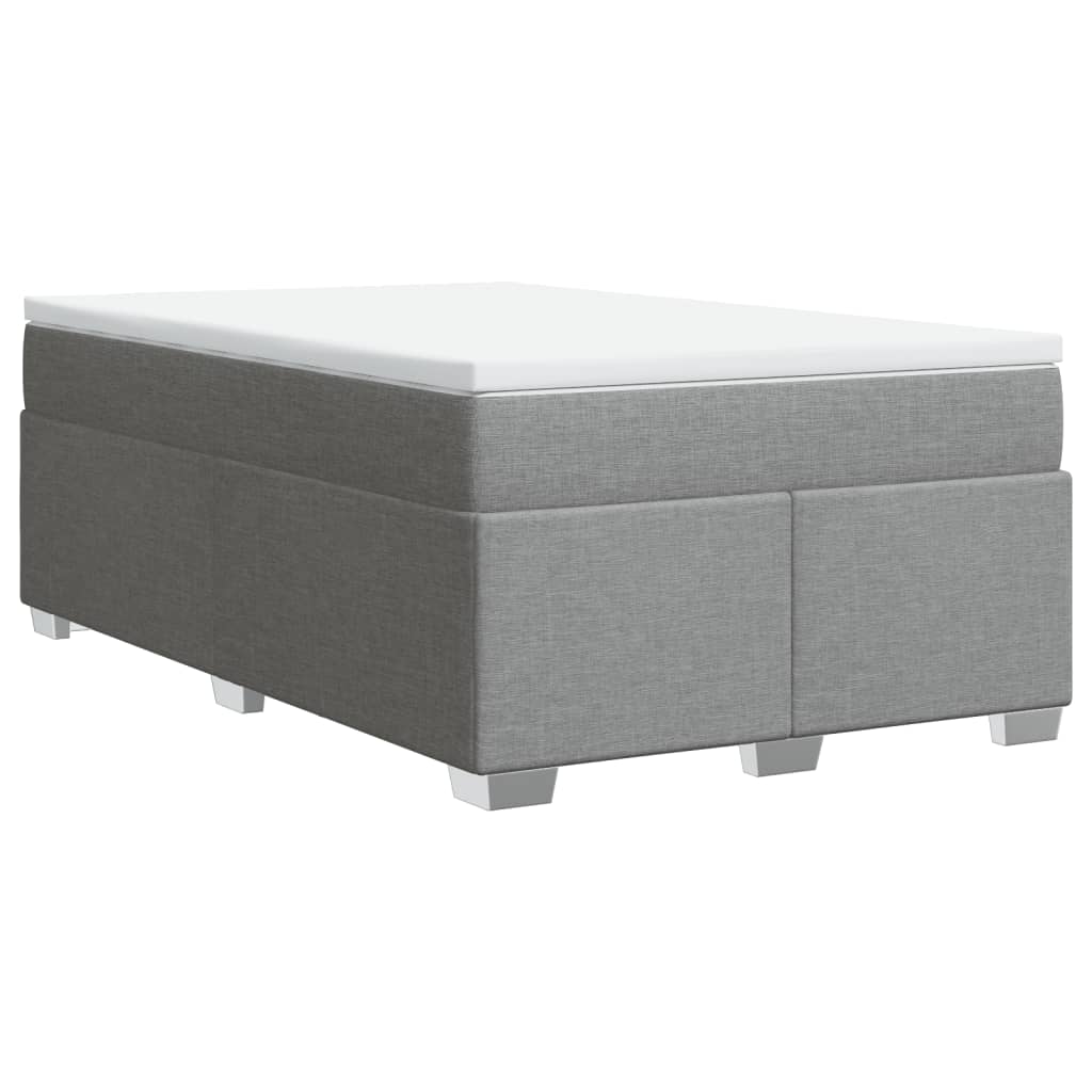 vidaXL Κρεβάτι Boxspring με Στρώμα Ανοιχτό Γκρι 120x200 εκ. Υφασμάτινο