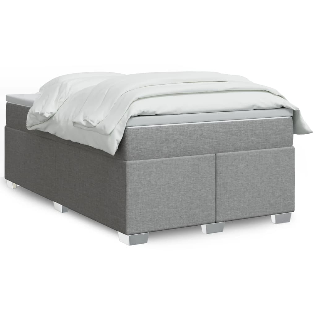 vidaXL Κρεβάτι Boxspring με Στρώμα Ανοιχτό Γκρι 120x200 εκ. Υφασμάτινο