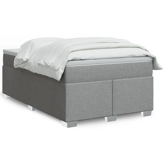 vidaXL Κρεβάτι Boxspring με Στρώμα Ανοιχτό Γκρι 120x200 εκ. Υφασμάτινο