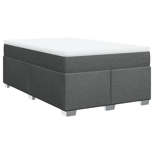 vidaXL Κρεβάτι Boxspring με Στρώμα Σκούρο Γκρι 120x200 εκ. Υφασμάτινο