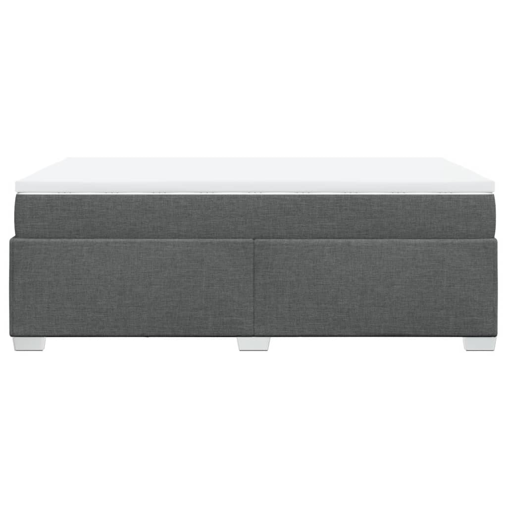 vidaXL Κρεβάτι Boxspring με Στρώμα Σκούρο Γκρι 120x200 εκ. Υφασμάτινο