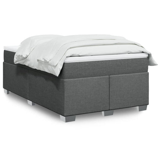 vidaXL Κρεβάτι Boxspring με Στρώμα Σκούρο Γκρι 120x200 εκ. Υφασμάτινο