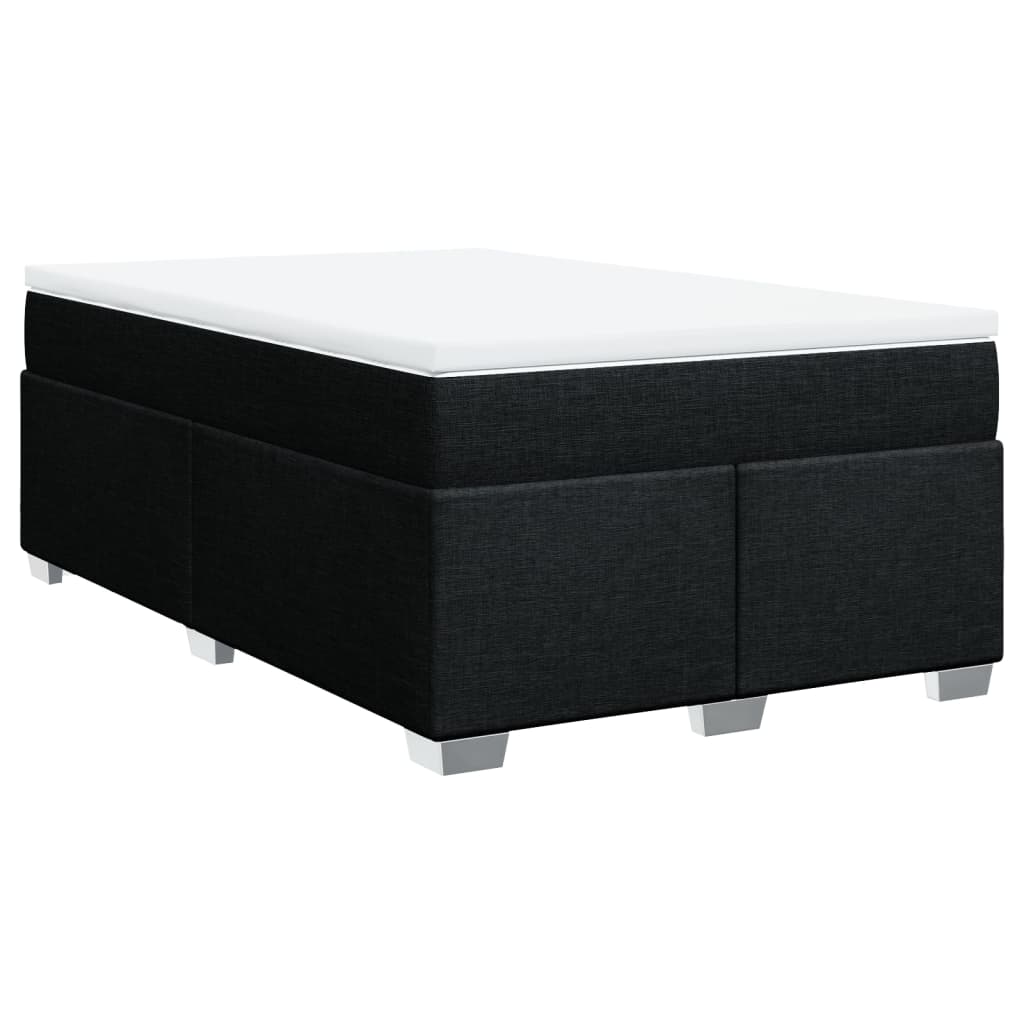 vidaXL Κρεβάτι Boxspring με Στρώμα Μαύρο 120x200 εκ. Υφασμάτινο