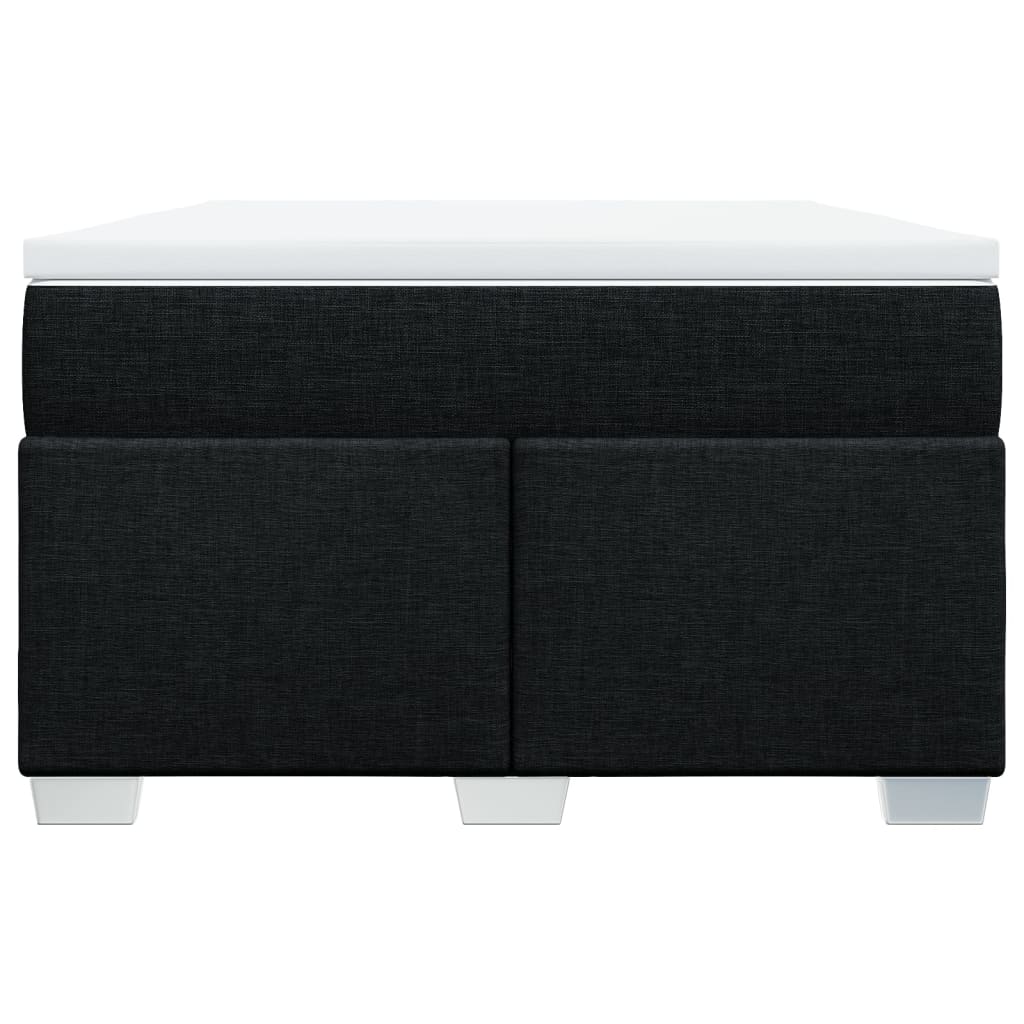 vidaXL Κρεβάτι Boxspring με Στρώμα Μαύρο 120x200 εκ. Υφασμάτινο