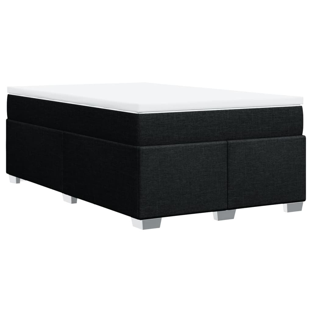vidaXL Κρεβάτι Boxspring με Στρώμα Μαύρο 120x200 εκ. Υφασμάτινο