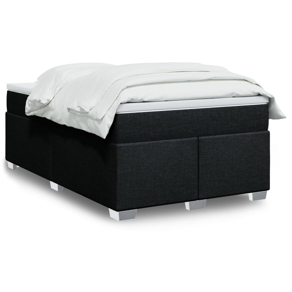 vidaXL Κρεβάτι Boxspring με Στρώμα Μαύρο 120x200 εκ. Υφασμάτινο