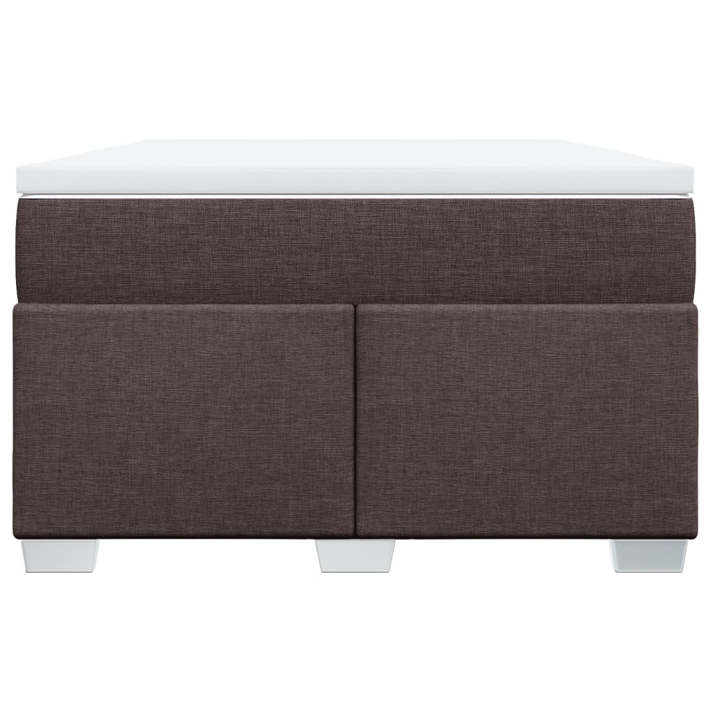 vidaXL Κρεβάτι Boxspring με Στρώμα Σκούρο Καφέ 120x200 εκ. Υφασμάτινο