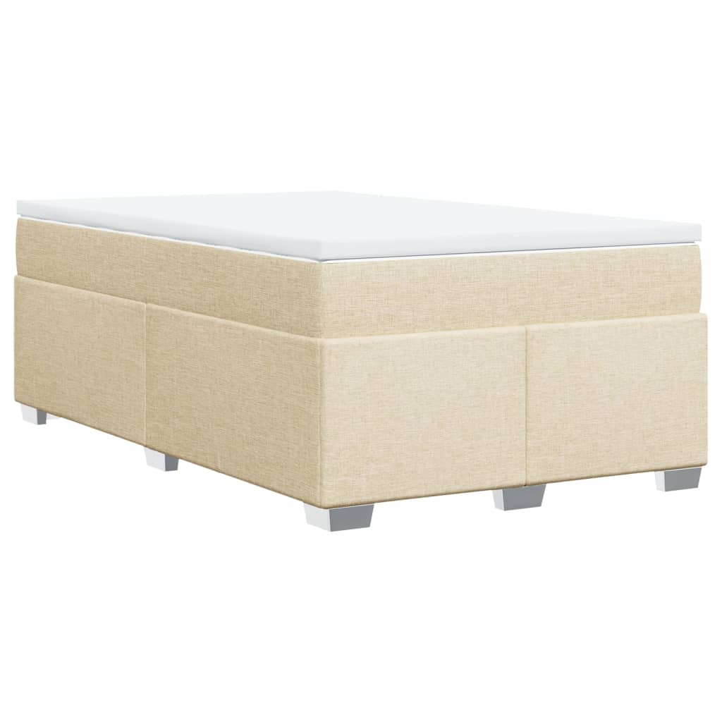 vidaXL Κρεβάτι Boxspring με Στρώμα Κρεμ 120x200 εκ. Υφασμάτινο