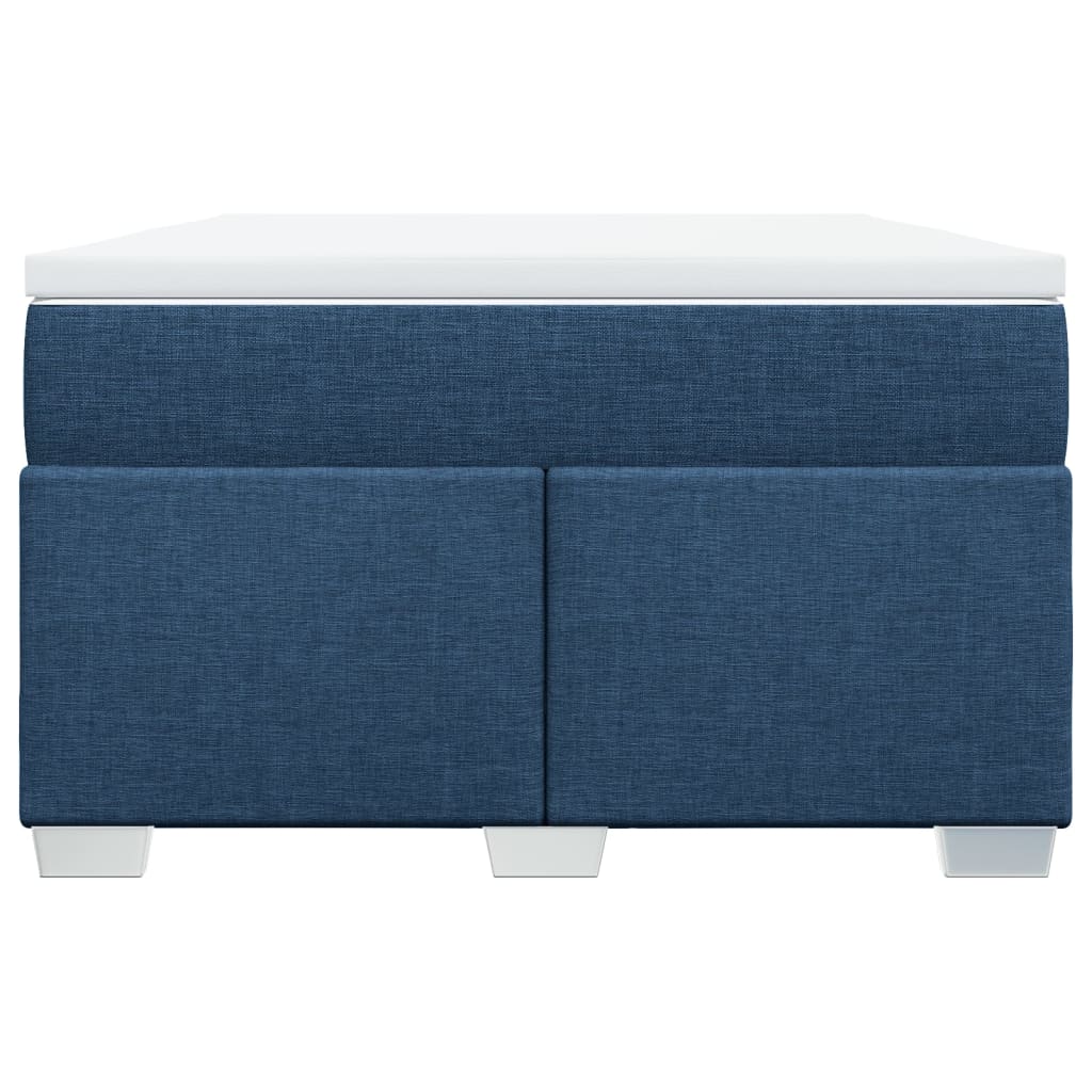 vidaXL Κρεβάτι Boxspring με Στρώμα Μπλε 120x200 εκ. Υφασμάτινο