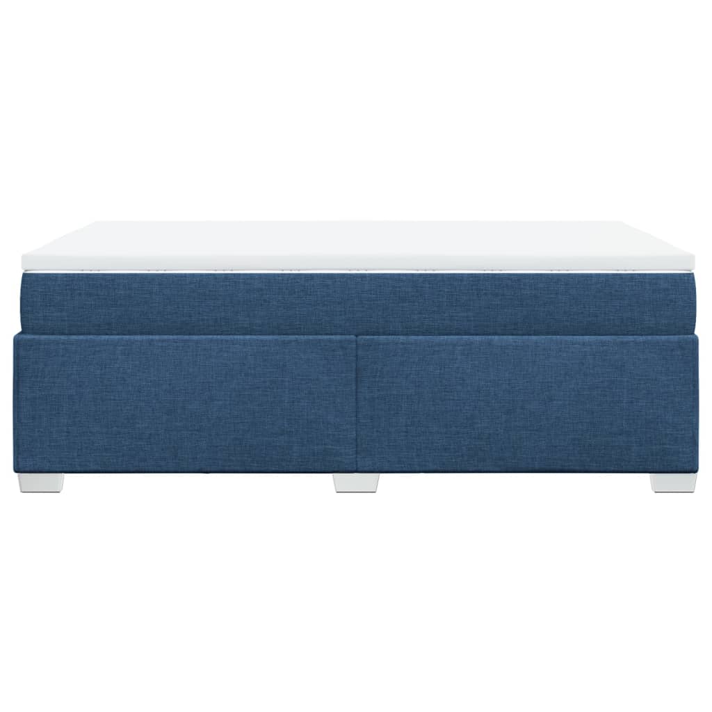 vidaXL Κρεβάτι Boxspring με Στρώμα Μπλε 120x200 εκ. Υφασμάτινο