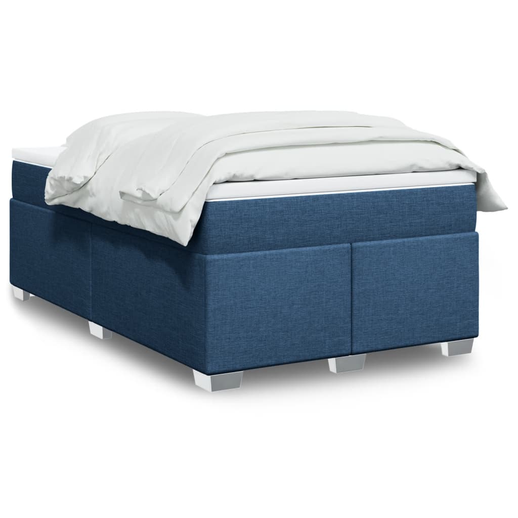 vidaXL Κρεβάτι Boxspring με Στρώμα Μπλε 120x200 εκ. Υφασμάτινο