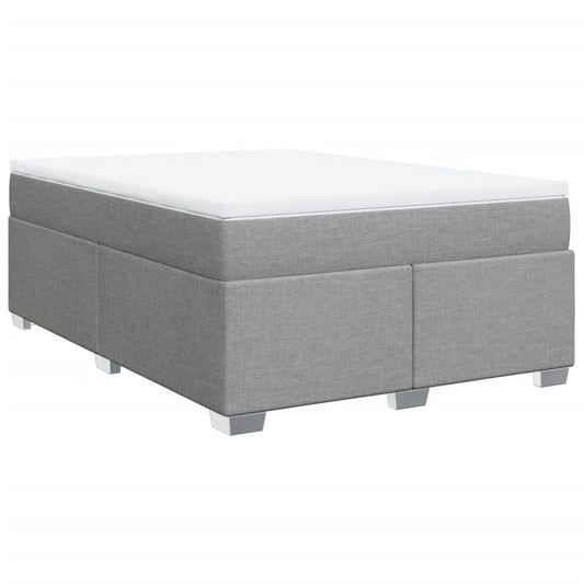 vidaXL Κρεβάτι Boxspring με Στρώμα Ανοιχτό Γκρι 140x190 εκ. Υφασμάτινο