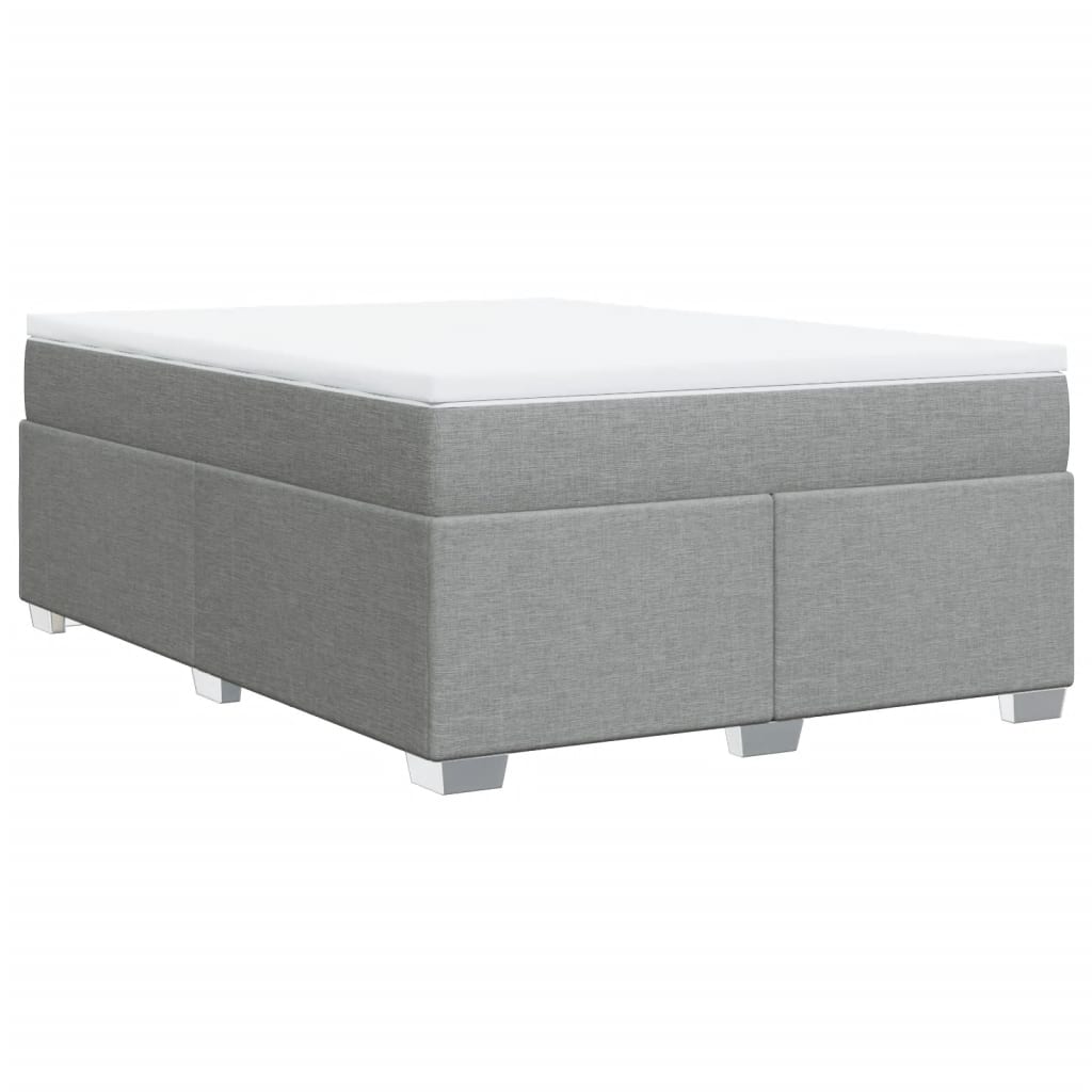 vidaXL Κρεβάτι Boxspring με Στρώμα Ανοιχτό Γκρι 140x190 εκ. Υφασμάτινο