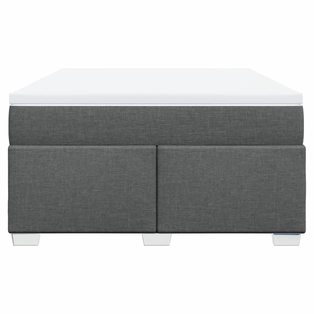 vidaXL Κρεβάτι Boxspring με Στρώμα Σκούρο Γκρι 140x190 εκ. Υφασμάτινο