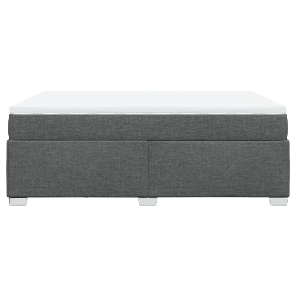 vidaXL Κρεβάτι Boxspring με Στρώμα Σκούρο Γκρι 140x190 εκ. Υφασμάτινο