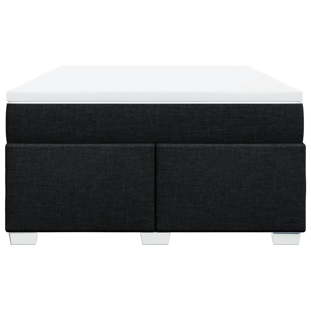 vidaXL Κρεβάτι Boxspring με Στρώμα Μαύρο 140x190 εκ. Υφασμάτινο