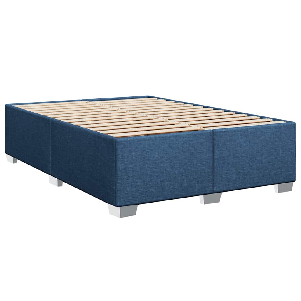 vidaXL Κρεβάτι Boxspring με Στρώμα Μπλε 140x190 εκ. Υφασμάτινο