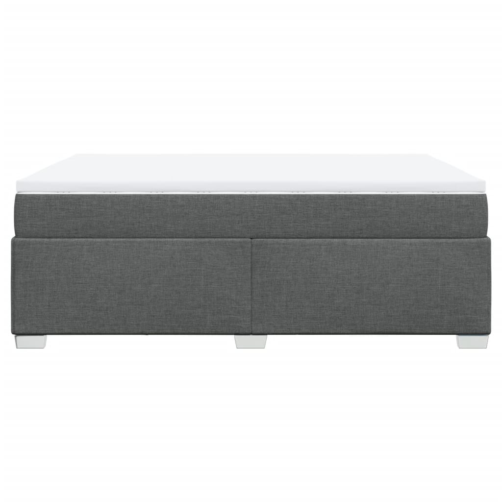vidaXL Κρεβάτι Boxspring με Στρώμα Σκούρο Γκρι 140x200 εκ Υφασμάτινο