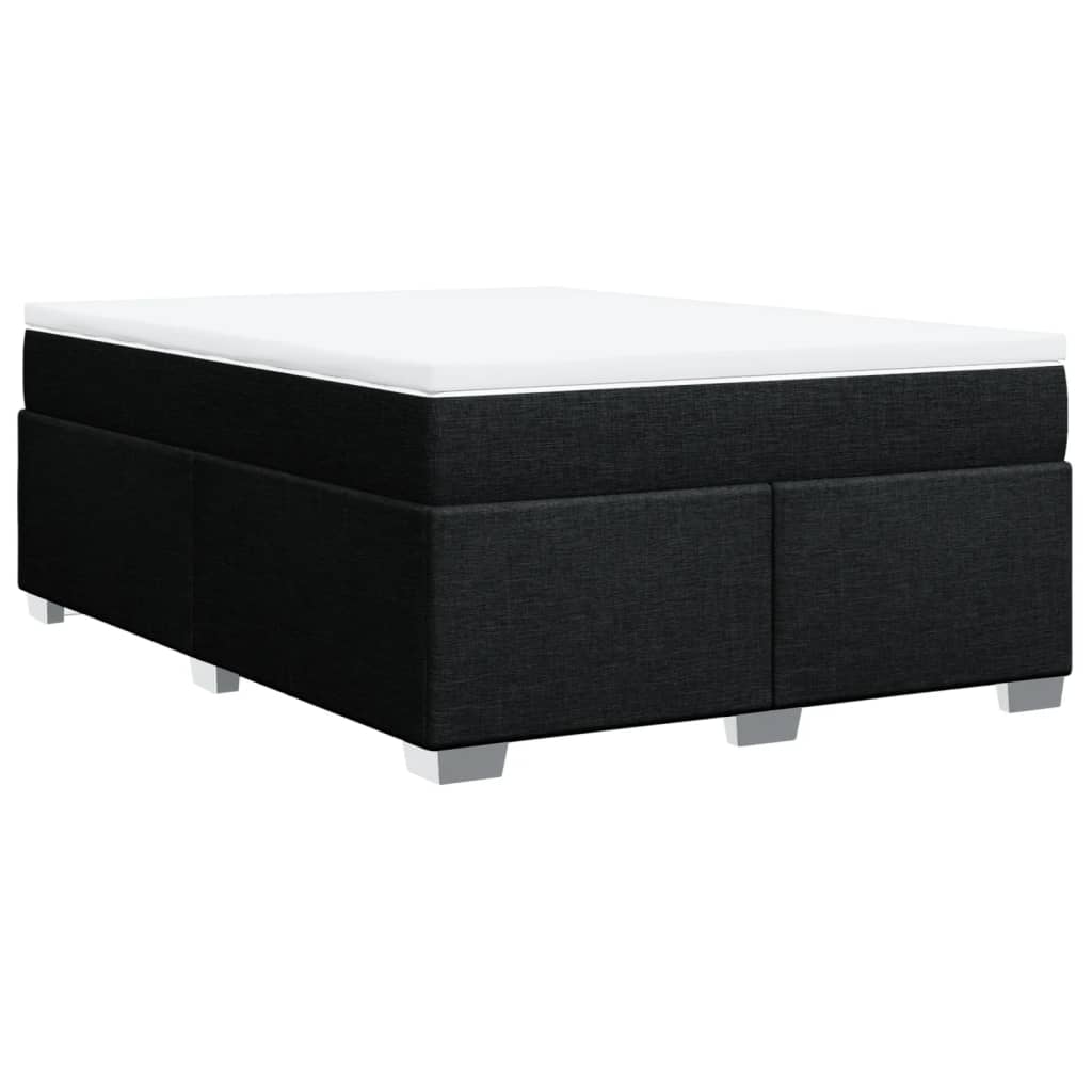 vidaXL Κρεβάτι Boxspring με Στρώμα Μαύρο 140x200 εκ. Υφασμάτινο
