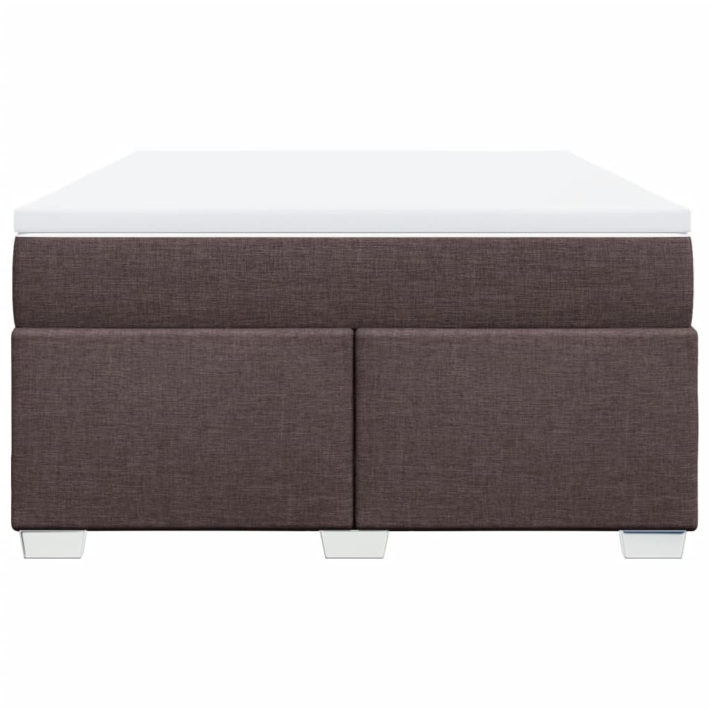 vidaXL Κρεβάτι Boxspring με Στρώμα Σκούρο Καφέ 140x200 εκ Υφασμάτινο