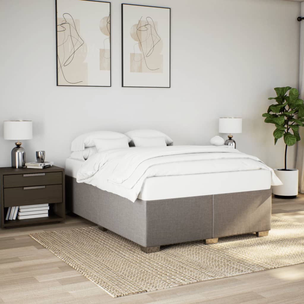 vidaXL Κρεβάτι Boxspring με Στρώμα Taupe 140x200 εκ. Υφασμάτινο