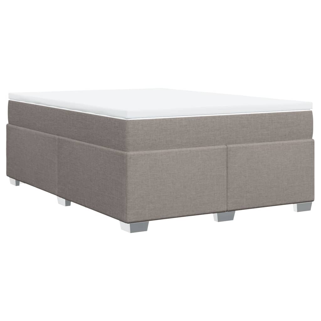 vidaXL Κρεβάτι Boxspring με Στρώμα Taupe 140x200 εκ. Υφασμάτινο