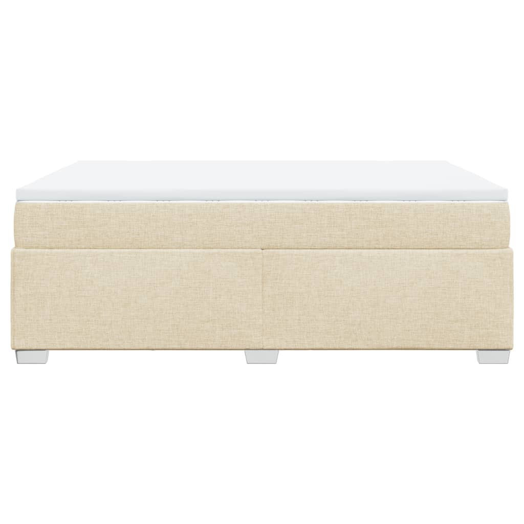 vidaXL Κρεβάτι Boxspring με Στρώμα Κρεμ 140x200 εκ. Υφασμάτινο