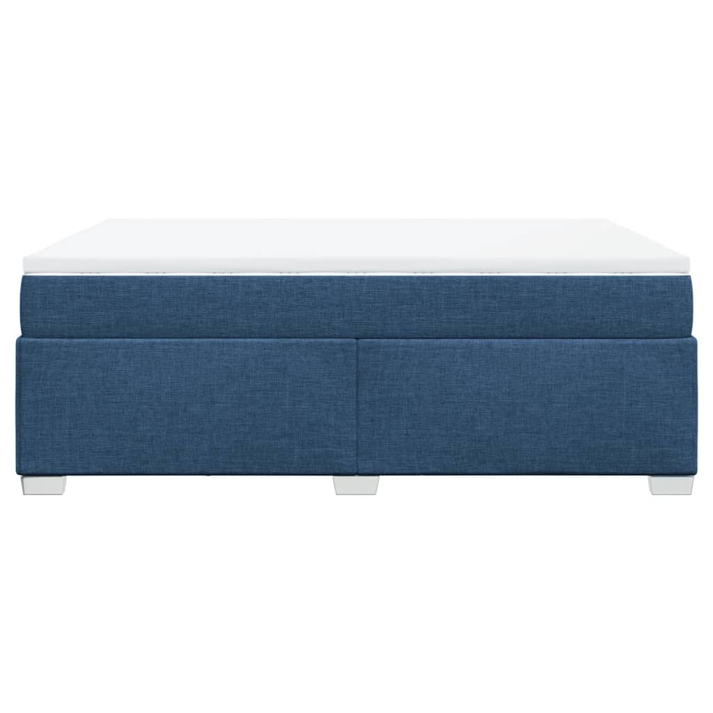 vidaXL Κρεβάτι Boxspring με Στρώμα Μπλε 140x200 εκ. Υφασμάτινο